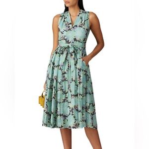 Kate spade New York dahlia bloom burnout midi pleated a line dress